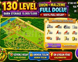 130 LEVEL 15.000 DEPO FULL MALZEME DOLU HESAP