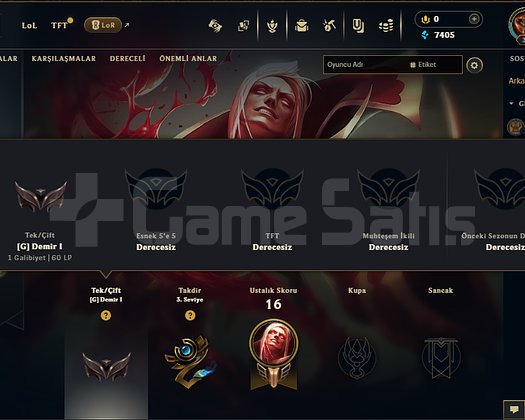 EUW DEMİR 1 HESAP - 1 OYUN ATILMIŞ