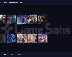 TR / 49 LVL + 12 SKİN + UNRANKED + PLAT MMR !!