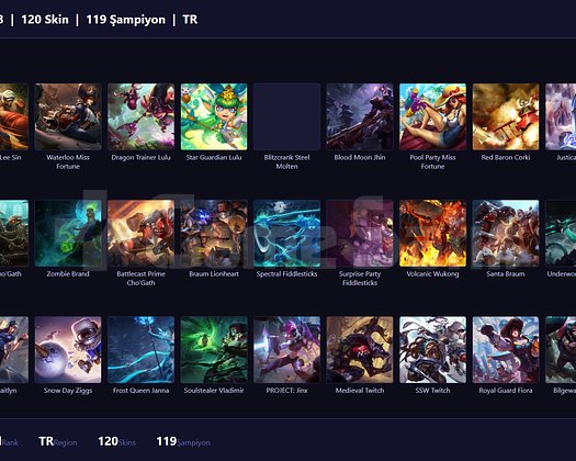 TR / 153 LVL + 120 SKİN + UNRANKED + FISTIK HESAP