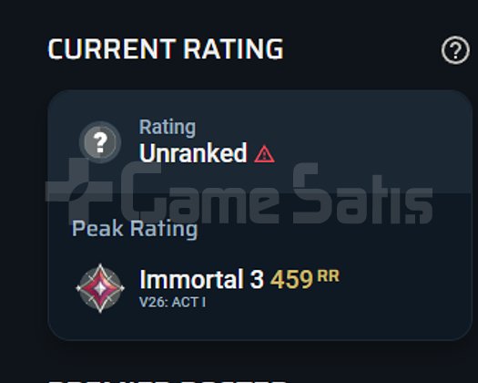 Peak 459 RR güncel unranked hesap Radiant MMR