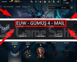 EUW / 30 LVL + 1 SKİN + GÜMÜŞ 4 + MAİL