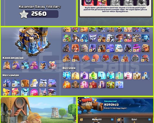 DÜNYA 62!! EKSİKSİZ MAX EKİPMAN!! TH18 MAX HESAP
