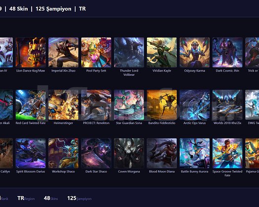 TR / 93 LVL + 13 SKİN + UNRANKED + MAİL !!!
