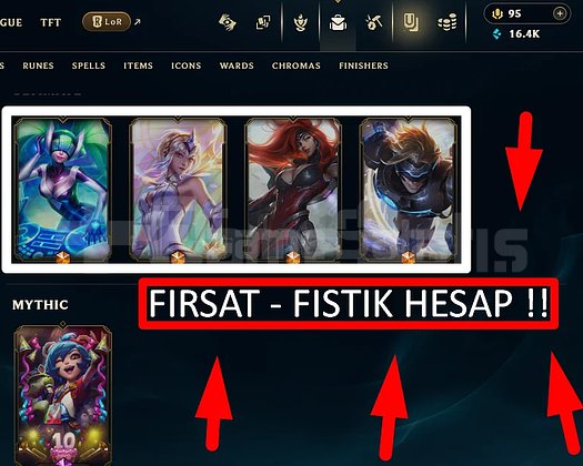 285 LVL + 282 SKİN + FIRSAT HESAP + MAİL !!! + TE