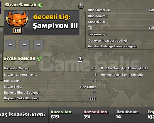30 SEVİYE SİYAH SANCAK ŞAMPİYON LİG