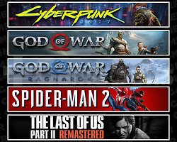Cyberpunk + GOW + Ragnarök + Spider 2 + TLOU2