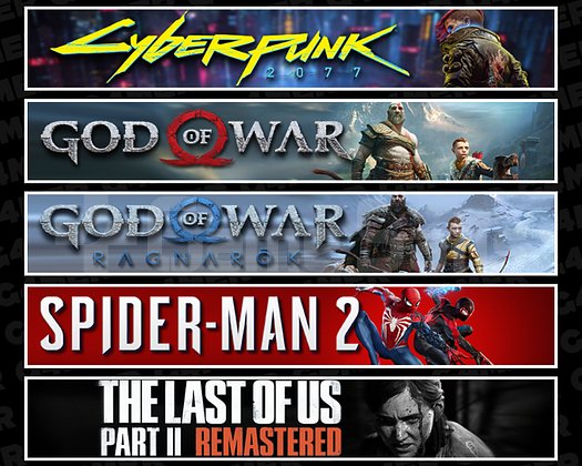 Cyberpunk + GOW + Ragnarök + Spider 2 + TLOU2