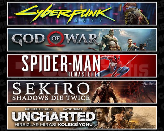 Cyberpunk + GOW + Spider 1 + Sekiro + Uncharted