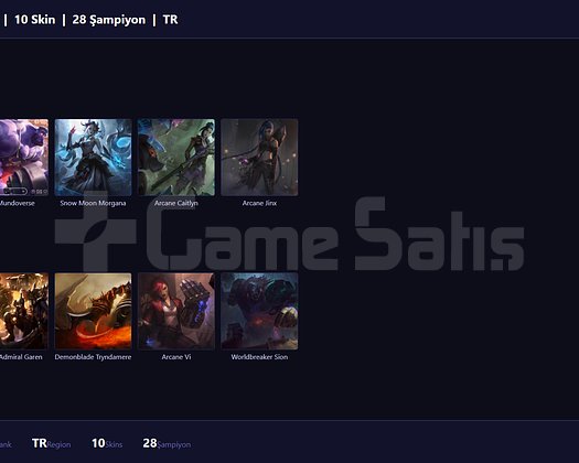 TR / 42 LVL + 10 SKİN + UNRANKED + MAİL ONAYSIZ !!