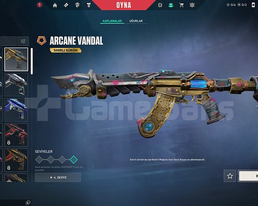 ARCANE VANDAL-38.000VP+ YATIRILAN ÇOK DOLU HESAP