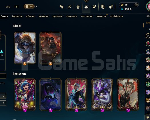 League Of Legends | TR | 248 SKİN | 719 LEVEL