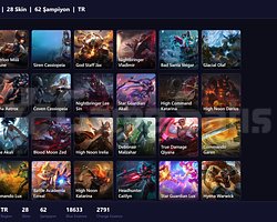 TR / 98 LVL + 28 SKİN + BRONZ MMR + MAİL
