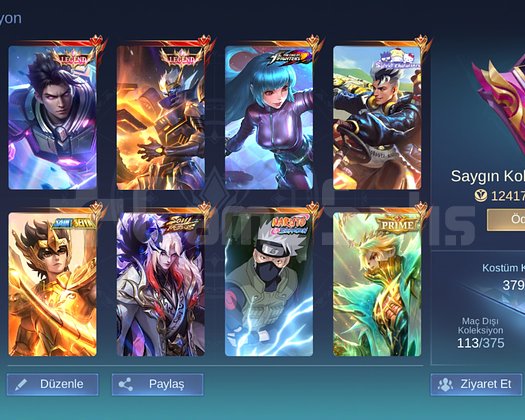 379 Skinli MLBB Hesabı | seçkin savaşçı