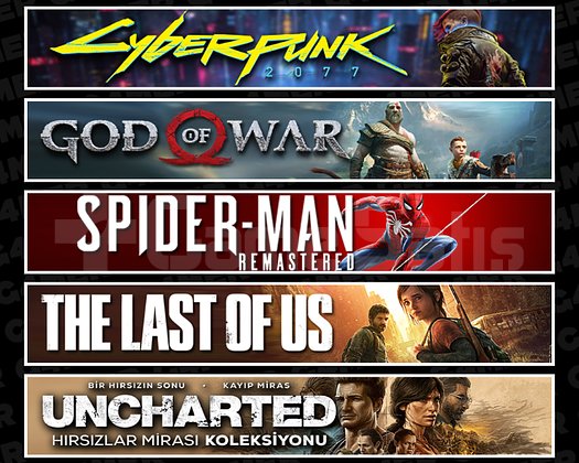 Cyberpunk + GOW + Spider 1 + TLOU1 + Uncharted