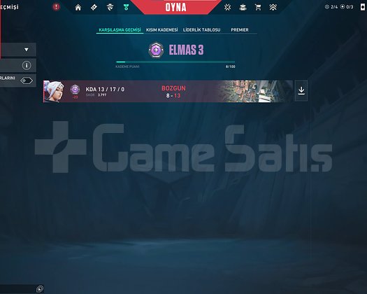 TR - DİAMOND 3 - YÜKSEK MMR - K/D FRESH HESAP