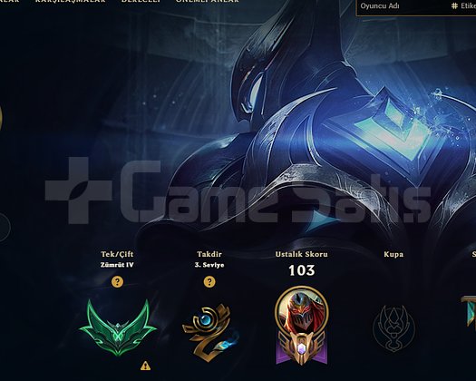 EUW ZÜMRÜT 4 ZED MAİN +20 LP MAİL ONAYSIZ