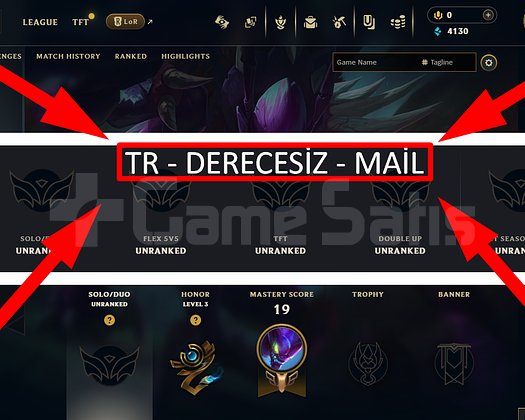 TR / 32 LVL + 1 SKİN + DERECESİZ + MAİL !!