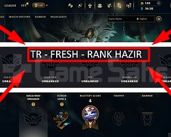 TR / 31 LVL + 1 SKİN + FRESH + RANK HAZIR +36K ÖZ