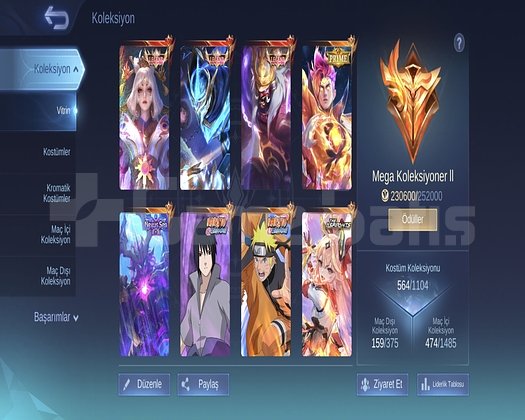 MAX 101 YILDIZ MEGA KOLEKSİYONER 2 TEK BAĞ HESAP