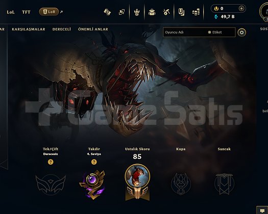 TR FRESH HAZIR BOL KOSTÜMLÜ UNRANKED +45LP 50K MÖ