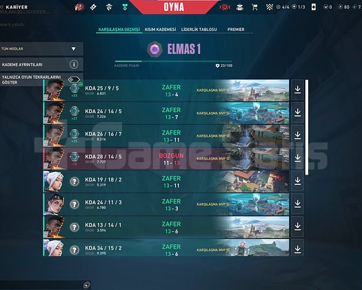 DİAMOND1 YÜKSEK MMR MAİLLİ TR FRESH HESAP
