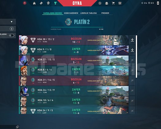 57 LEVEL PLAT 2 BOL SKİNLİ HESAP
