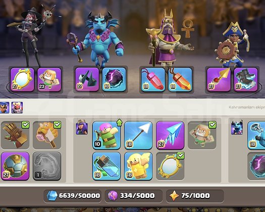 18 ana savunmalar Max 246lvl efsane hesap