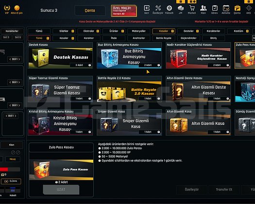 33K Materyalli 57 Seviye Zula Hesabı