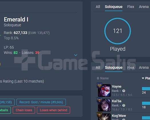 EUW - ZÜMRÜT 1 - 68WR - 11 SKIN - MAIL DEVIRLI