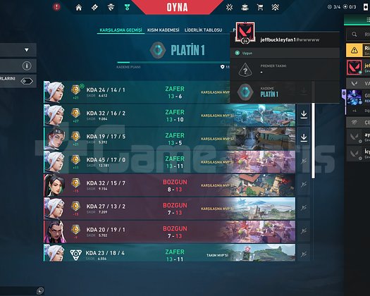 PLAT 1 - TR - YÜKSEK MMR - MAİL DEGİSEN