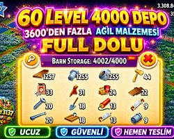 60 LEVEL 4000 DEPO FULL AĞIL DOLU HESAP