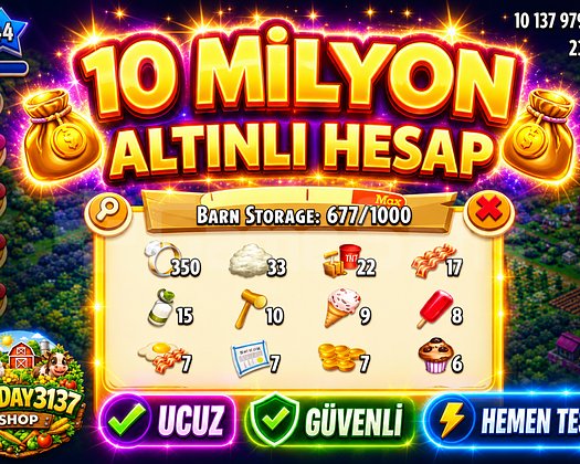 40 LEVEL 1000 DEPO 10 MİLYON ALTIN DOLU HESAP