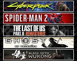 Cyberpunk + Spider 2 + TLOU2 + Tsushima + Wukong