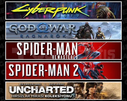 Cyberpunk + Ragnarök + Spider 1 + 2 + Uncharted