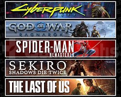 Cyberpunk + Ragnarök + Spider 1 + Sekiro + TLOU1