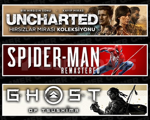 Uncharted + Spider Man RE + Ghost Of Tsushima