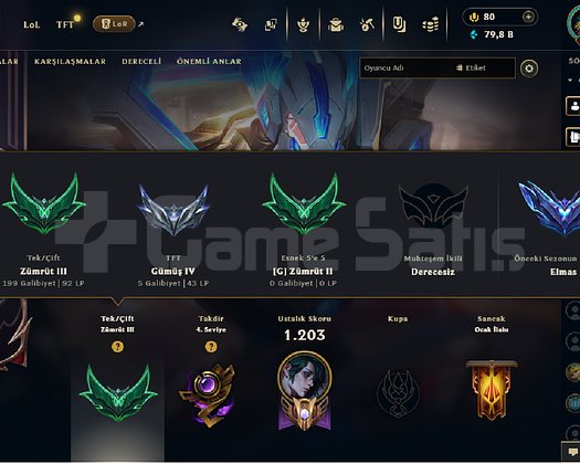 EUW ZÜMRÜT3 92LP MAİNLİK HESAP 856 KOSTÜM