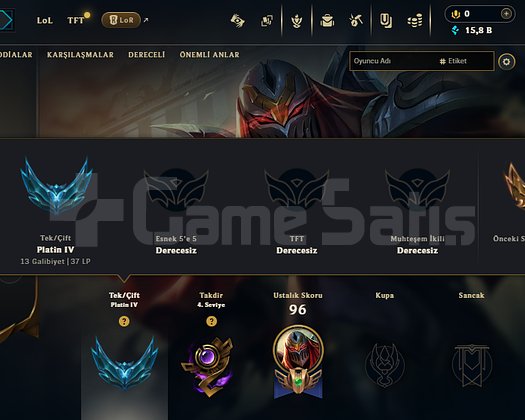 EUW PLAT 4 - AZ OYUNLU +30 -10 HESAP