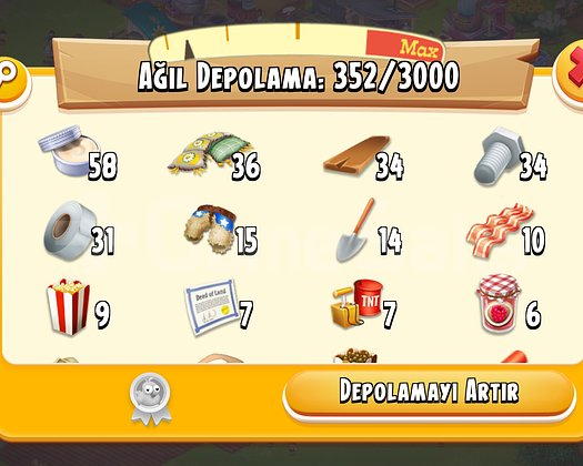51 Level 3000 Ağıllı Hayday Hesap  Uyguna