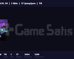 TR / 30 LVL + 1 SKİN + UNRANKED + FRESH !!