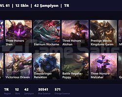 TR / 61 LVL + 12 SKİN + GOLD IV !!