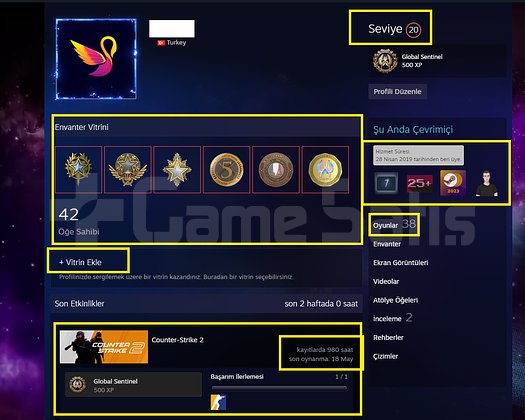 FACEİT+26K OYUN+ 6 MADALYA 273 WİN 980 SAAT SEÇKİN