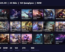 EUW / 85 LVL + 23 SKİN + SILVER IV !!