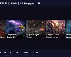 TR / 51 LVL + 5 SKİN + GECENİN KILICI YASUO !!