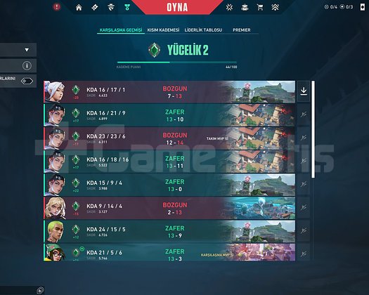SKİNLİ-E POSTA DEVİRLİ-YÜKSEK MMR HESAP.