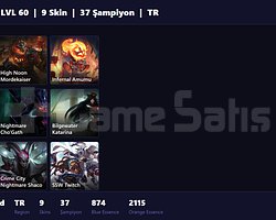 TR / 60 LVL + 9 SKİN + DEMİR MMR + MAİL !!