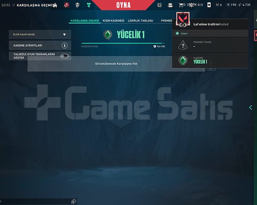 YÜCELİK 1 94 KP 1 SKİNLİ FRESH HESAP