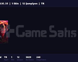 TR / 35 LVL + 1 SKİN + FRESH + RANK HAZIR !!
