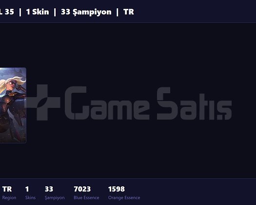TR / 35 LVL + 1 SKİN + IRON I !!